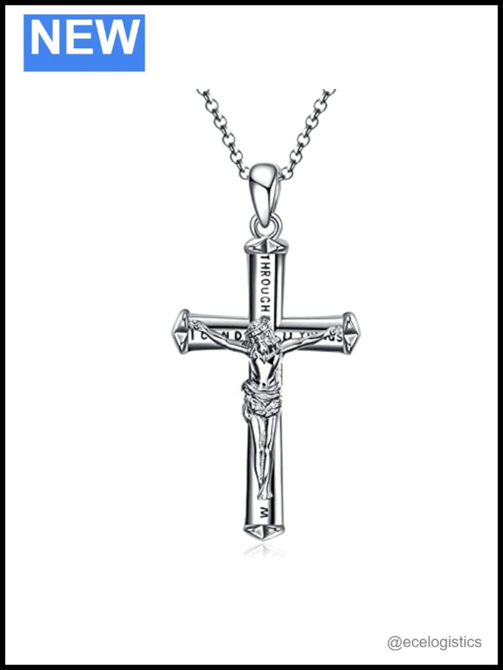 925 Sterling Silver Cross Necklace Christian Pendant Jewelry